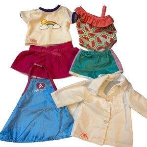 18 in Doll Clothes Lot American Girl Apron Our Generation Coat Bathing Suit
